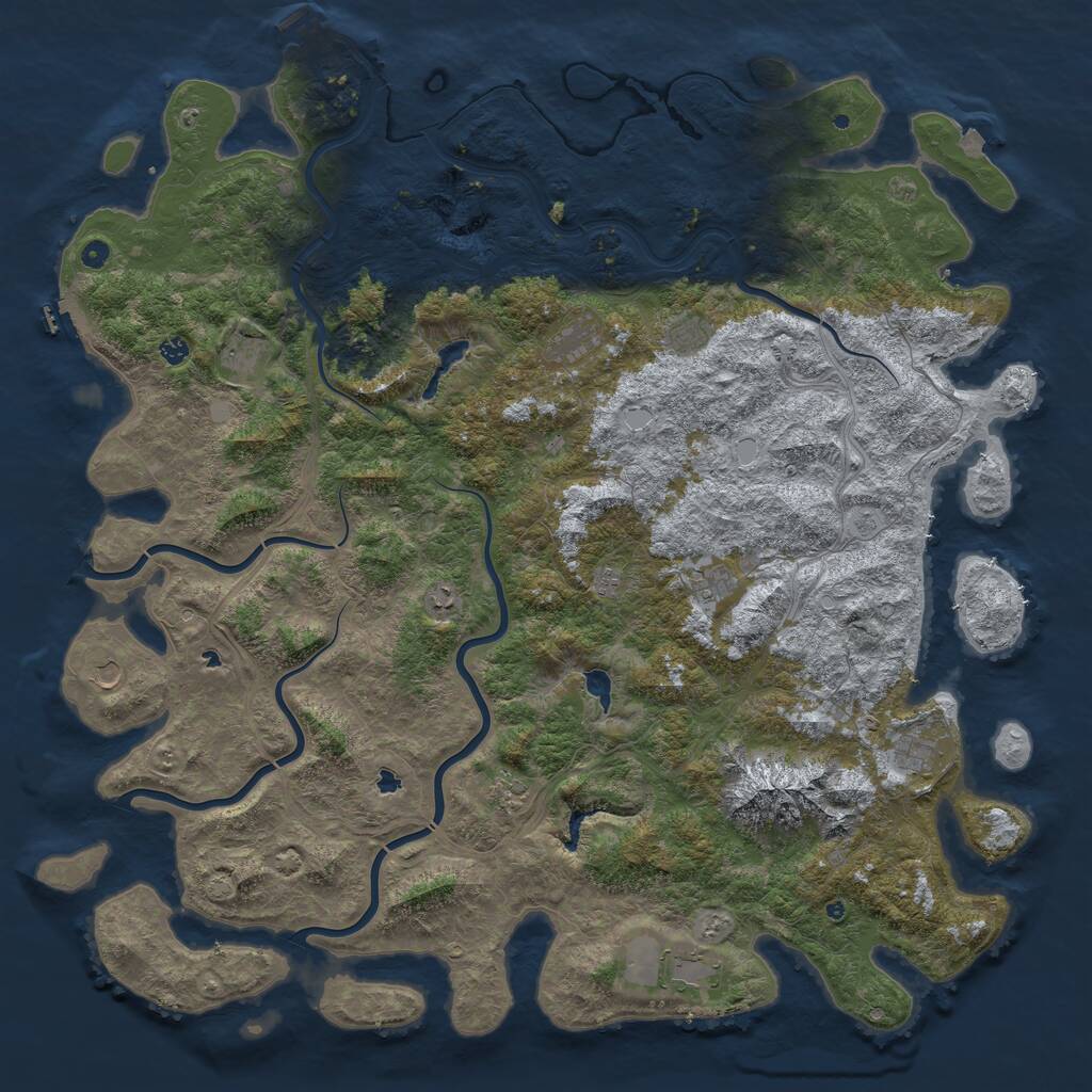 Rust Map: Procedural Map, Size: 5952, Seed: 1337, 17 Monuments
