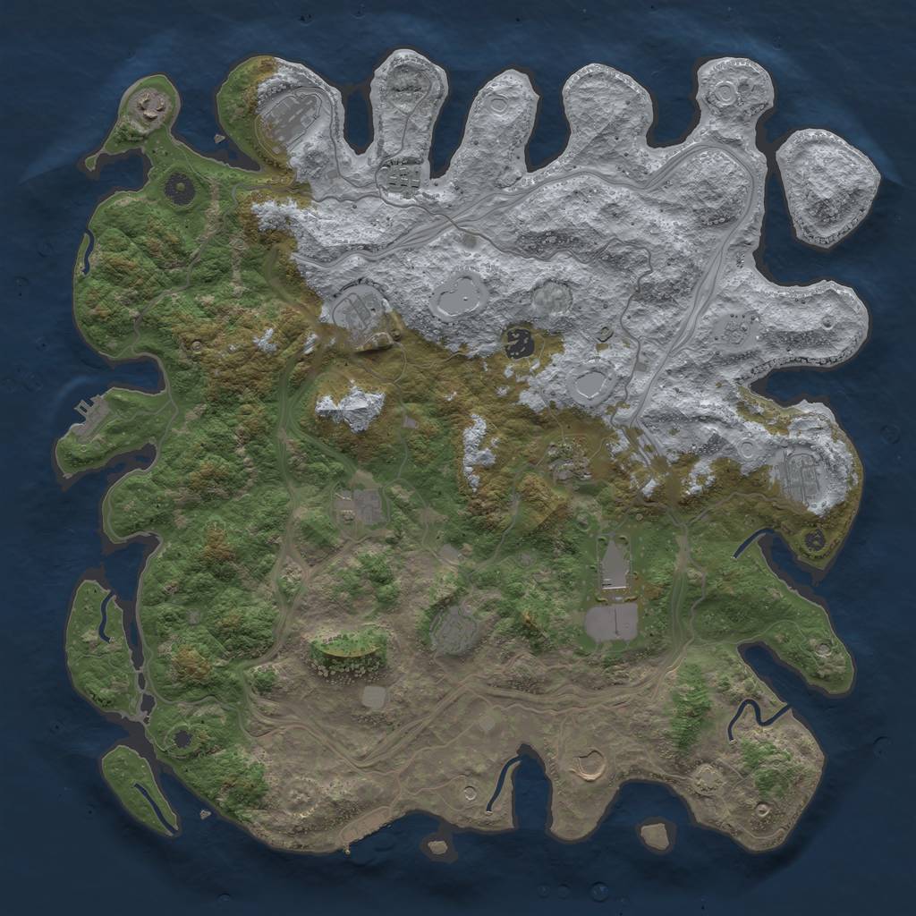 Rust Map: Procedural Map, Size: 4500, Seed: 3278212, 18 Monuments