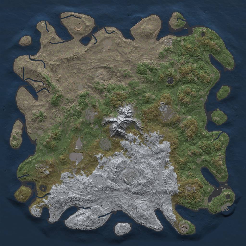 Rust Map: Procedural Map, Size: 5000, Seed: 179784153, 18 Monuments