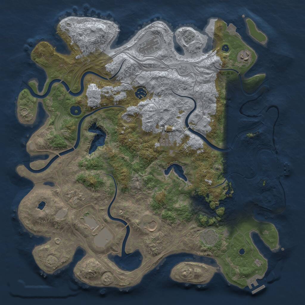 Rust Map: Procedural Map, Size: 4250, Seed: 360643080, 15 Monuments