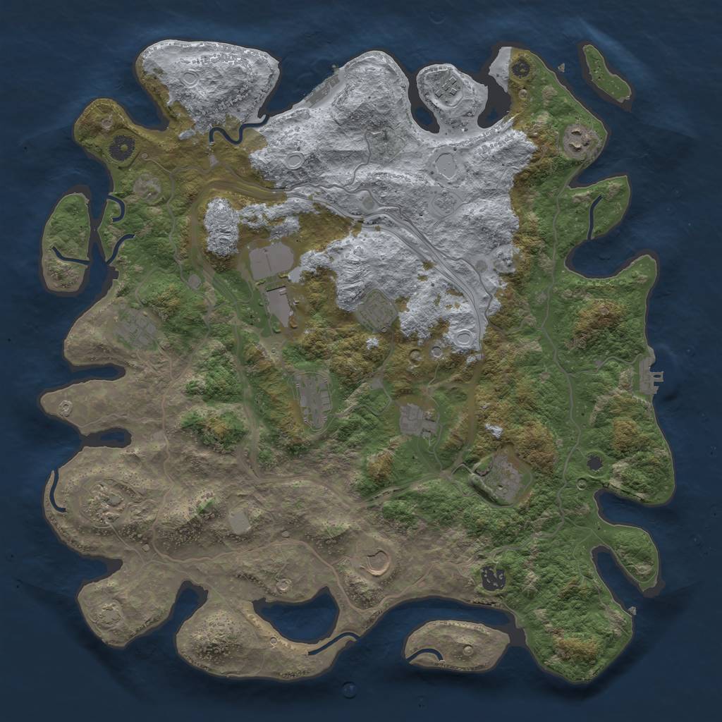 Rust Map: Procedural Map, Size: 4250, Seed: 360643080, 18 Monuments