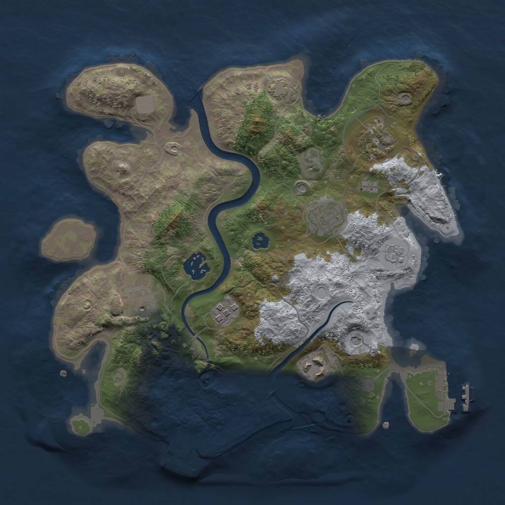Rust Map: Procedural Map, Size: 3000, Seed: 22857802, 12 Monuments
