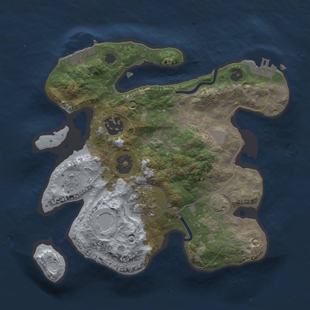 Rust Map: Procedural Map, Size: 2500, Seed: 1512782140, 8 Monuments