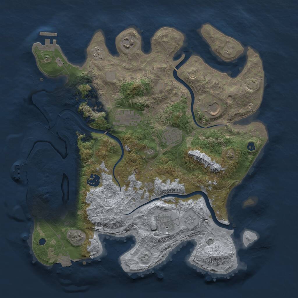 Rust Map: Procedural Map, Size: 3500, Seed: 567011, 13 Monuments