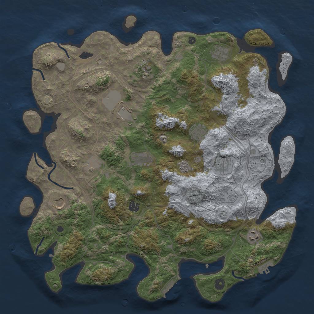 Rust Map: Procedural Map, Size: 4250, Seed: 2139343147, 18 Monuments