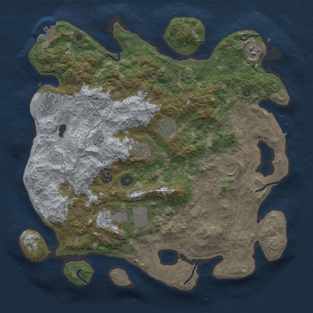 Rust Map: Procedural Map, Size: 4000, Seed: 2059682397, 15 Monuments