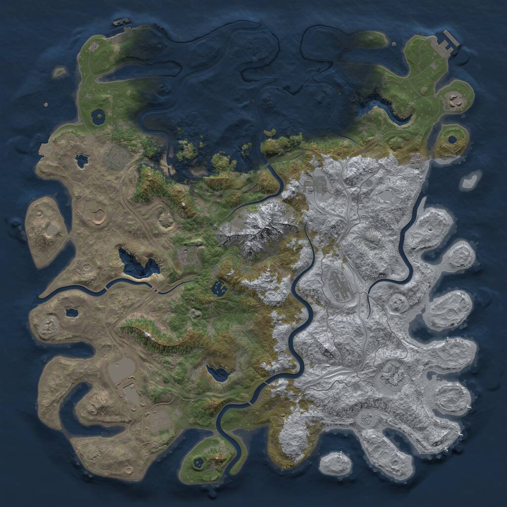 Rust Map: Procedural Map, Size: 5000, Seed: 2651, 17 Monuments