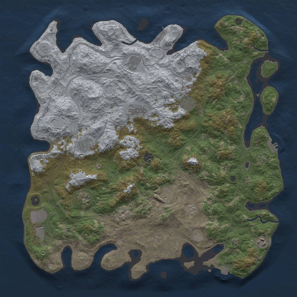 Rust Map: Procedural Map, Size: 4650, Seed: 420420, 18 Monuments