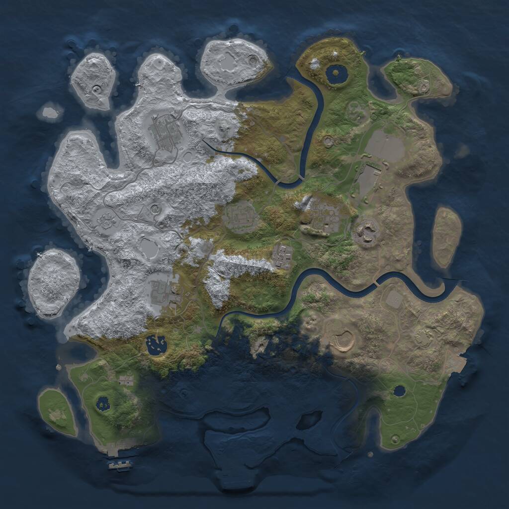 Rust Map: Procedural Map, Size: 3600, Seed: 657157163, 15 Monuments