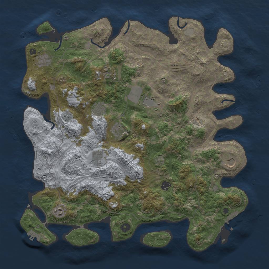 Rust Map: Procedural Map, Size: 4250, Seed: 8328862, 17 Monuments