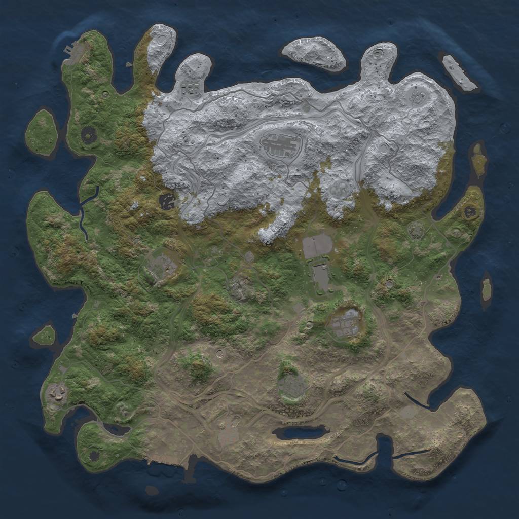 Rust Map: Procedural Map, Size: 4500, Seed: 616748266, 16 Monuments
