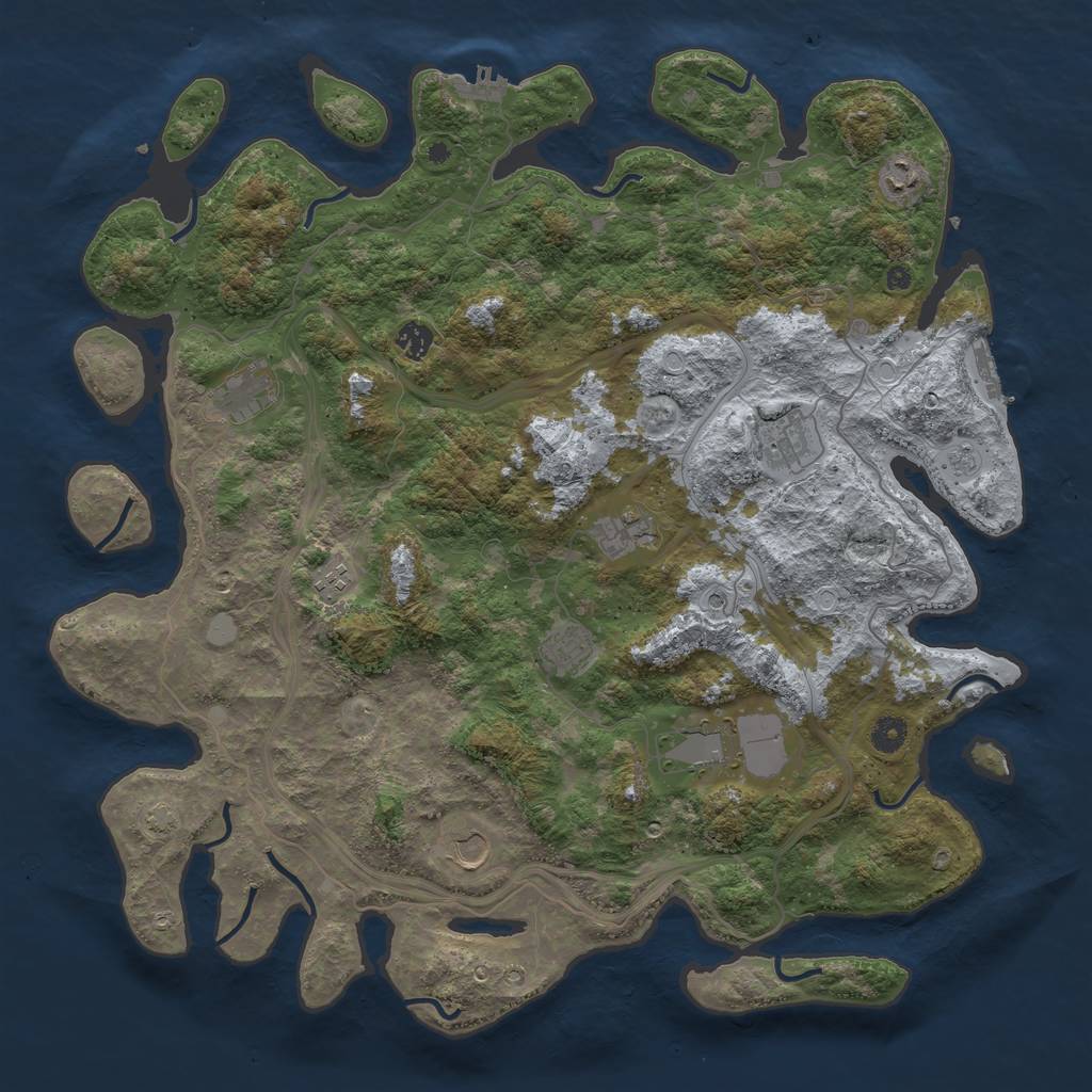 Rust Map: Procedural Map, Size: 4500, Seed: 1561757743, 16 Monuments