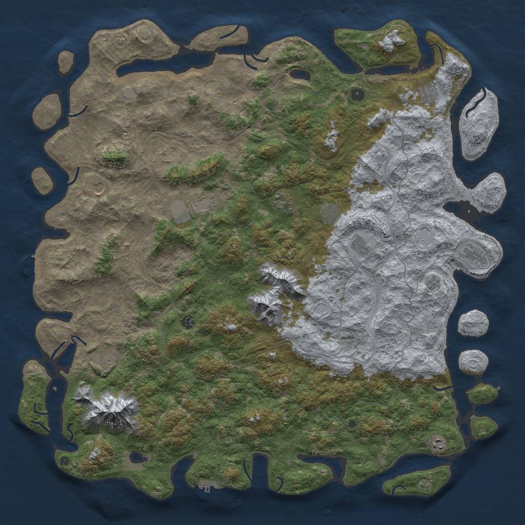 Rust Map: Procedural Map, Size: 6000, Seed: 1644177710, 18 Monuments