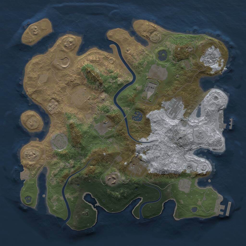 Rust Map: Procedural Map, Size: 3500, Seed: 2022012076, 19 Monuments