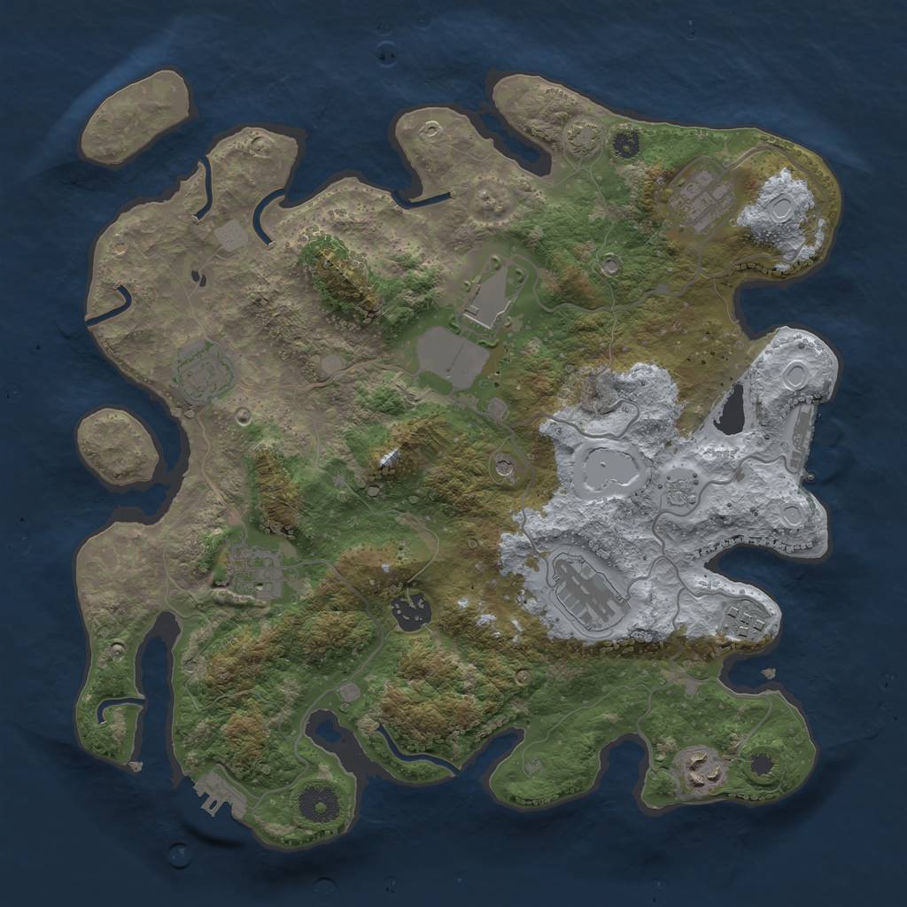 Rust Map: Procedural Map, Size: 3500, Seed: 2022012076, 15 Monuments