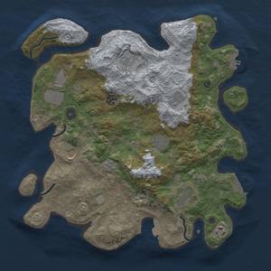 Thumbnail Rust Map: Procedural Map, Size: 3700, Seed: 881415506, 17 Monuments