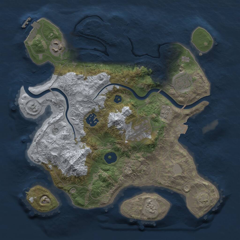 Rust Map: Procedural Map, Size: 3000, Seed: 1958586828, 10 Monuments