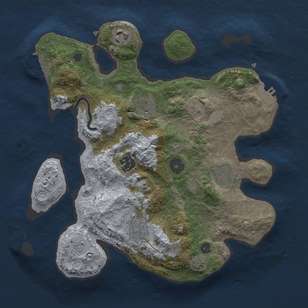 Rust Map: Procedural Map, Size: 3000, Seed: 142900, 12 Monuments