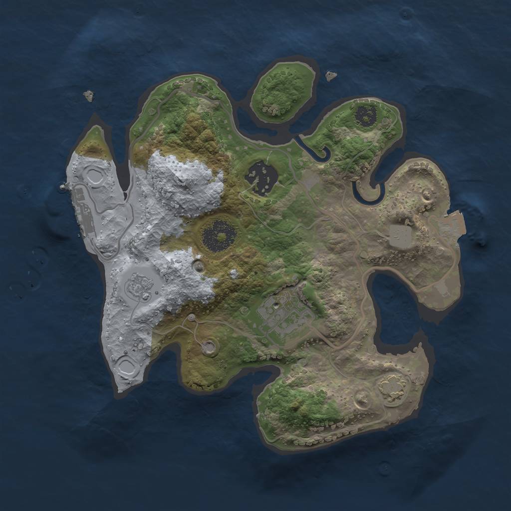 Rust Map: Procedural Map, Size: 2385, Seed: 564968576, 8 Monuments