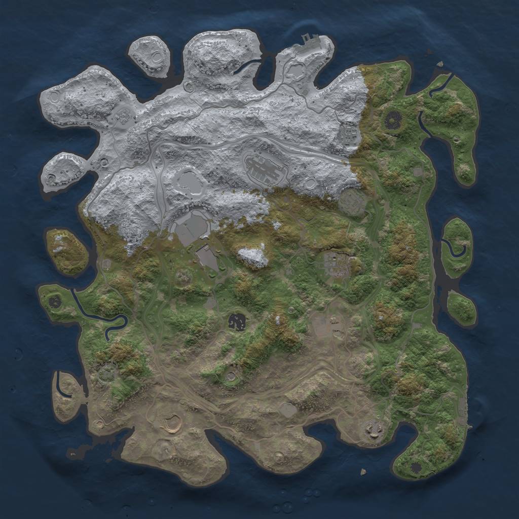 Rust Map: Procedural Map, Size: 4250, Seed: 1219332816, 16 Monuments
