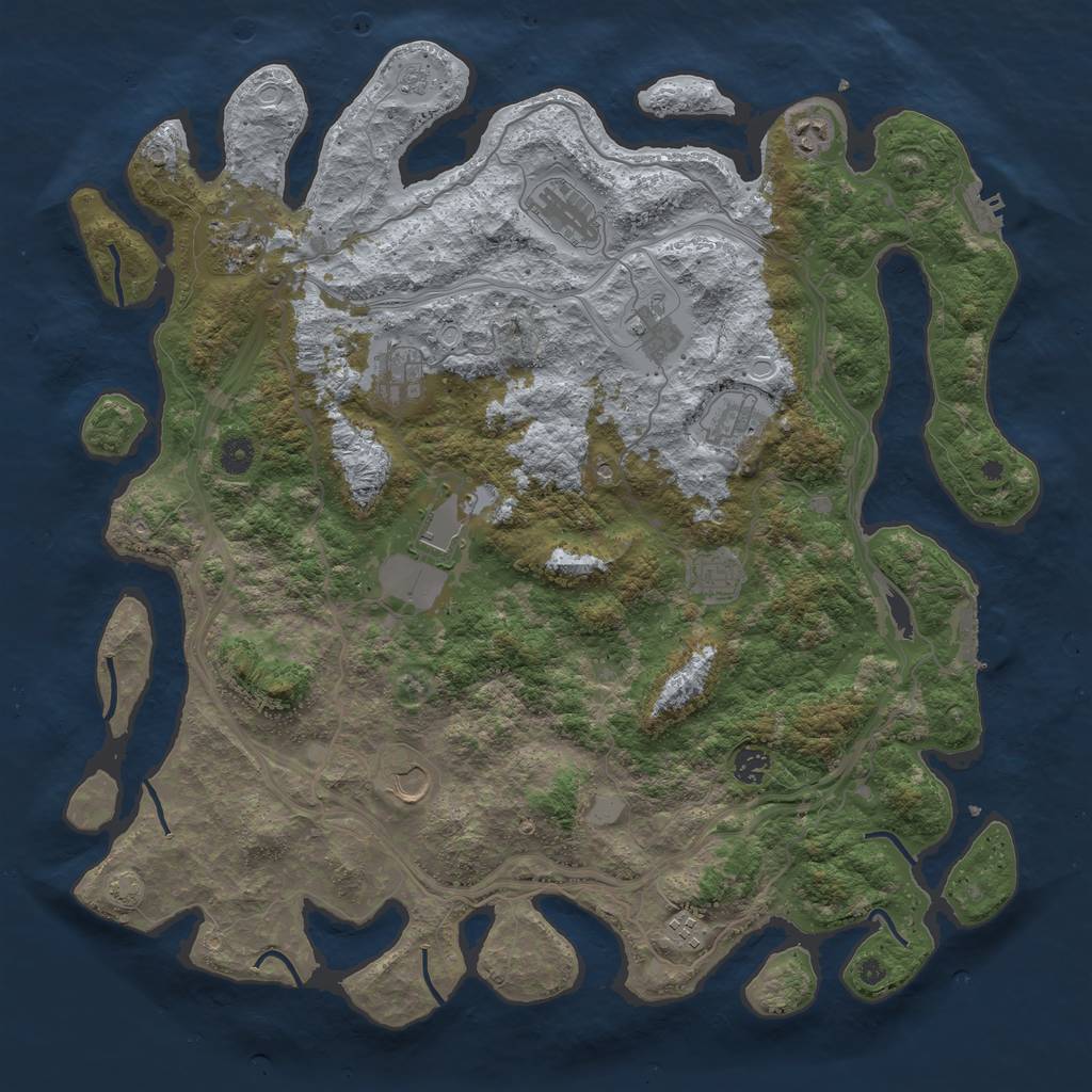 Rust Map: Procedural Map, Size: 4500, Seed: 96056459, 18 Monuments