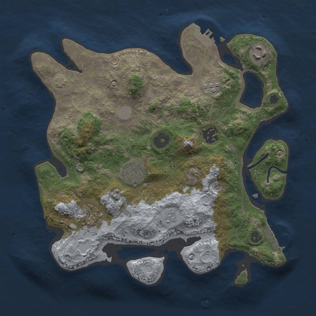 Rust Map: Procedural Map, Size: 3000, Seed: 1751478981, 12 Monuments
