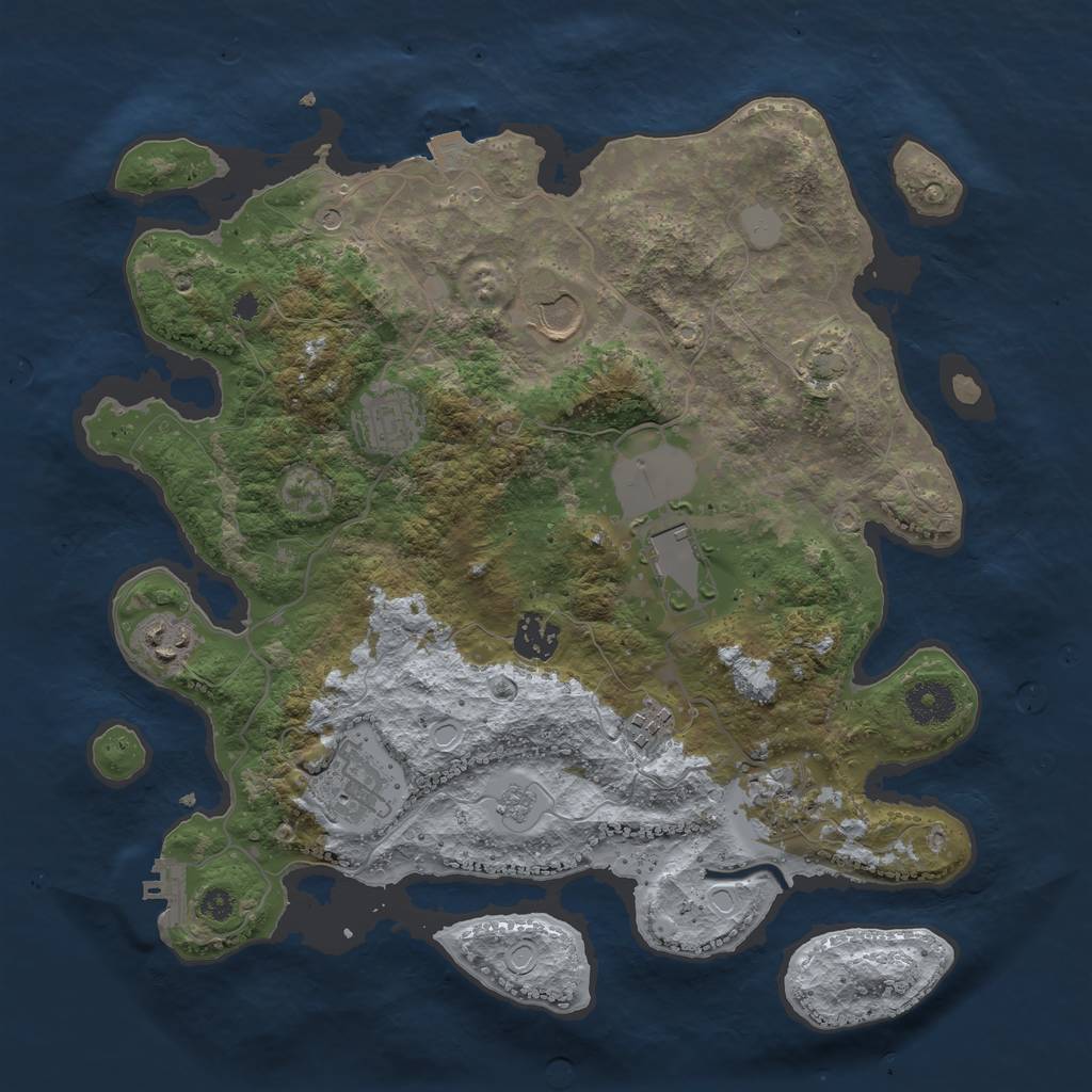 Rust Map: Procedural Map, Size: 3500, Seed: 862686805, 15 Monuments
