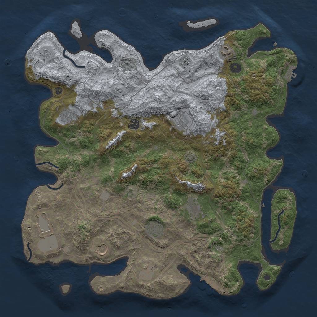 Rust Map: Procedural Map, Size: 4250, Seed: 429194388, 17 Monuments