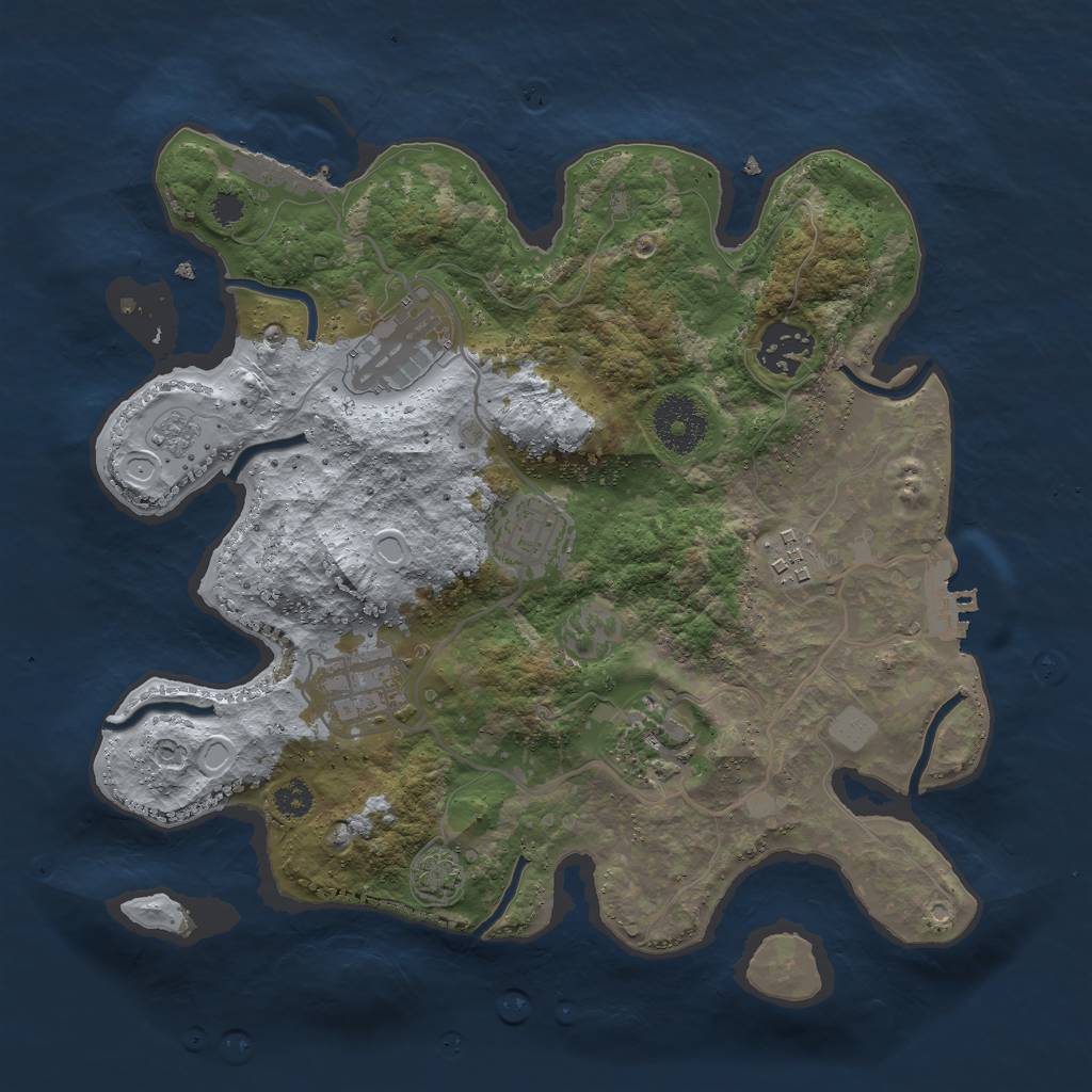 Rust Map: Procedural Map, Size: 3000, Seed: 1439086480, 12 Monuments