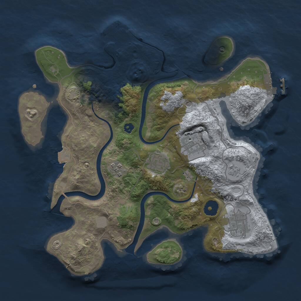 Rust Map: Procedural Map, Size: 3000, Seed: 1578442, 10 Monuments