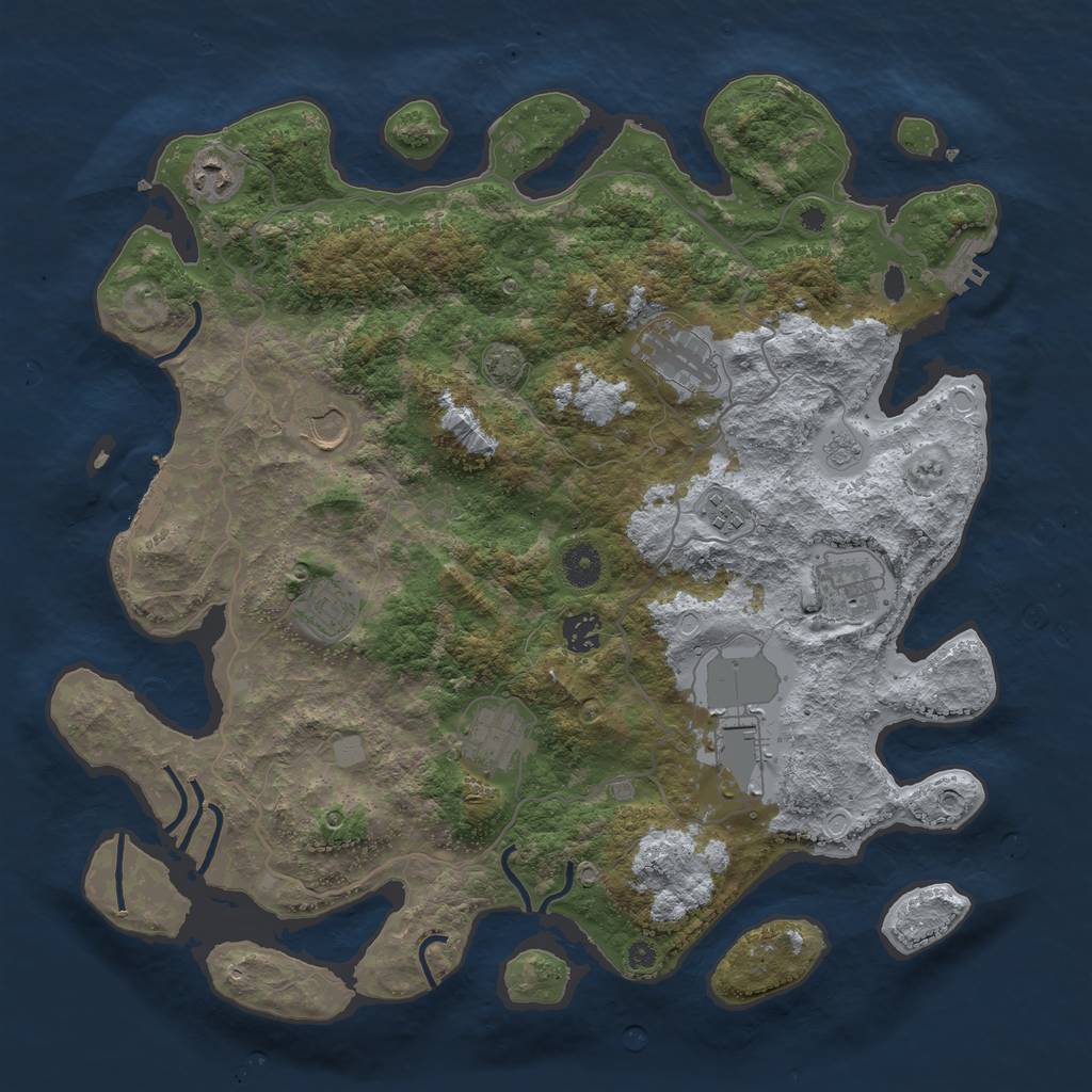 Rust Map: Procedural Map, Size: 4000, Seed: 1707794364, 15 Monuments