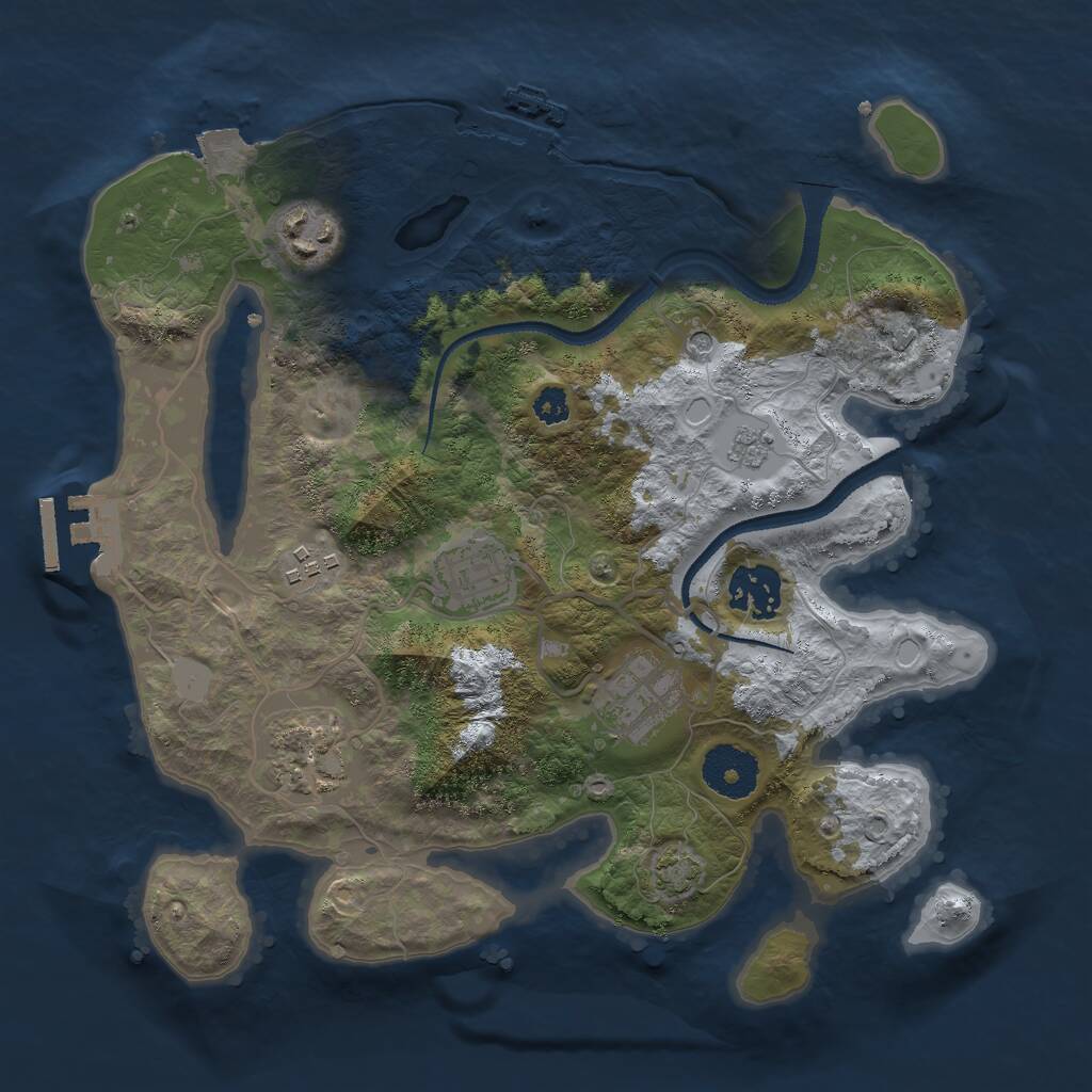 Rust Map: Procedural Map, Size: 3000, Seed: 1480780656, 12 Monuments