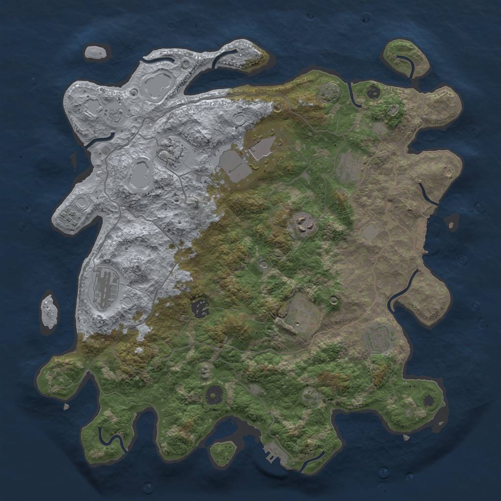 Rust Map: Procedural Map, Size: 4000, Seed: 514606367, 16 Monuments