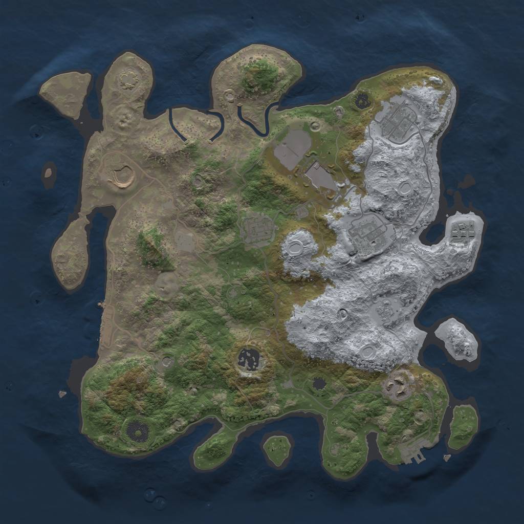 Rust Map: Procedural Map, Size: 3500, Seed: 87643153, 15 Monuments