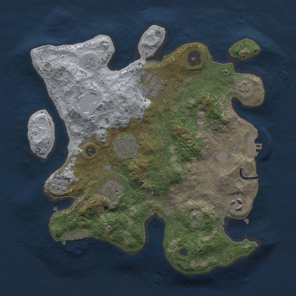 Rust Map: Procedural Map, Size: 3000, Seed: 14400, 12 Monuments