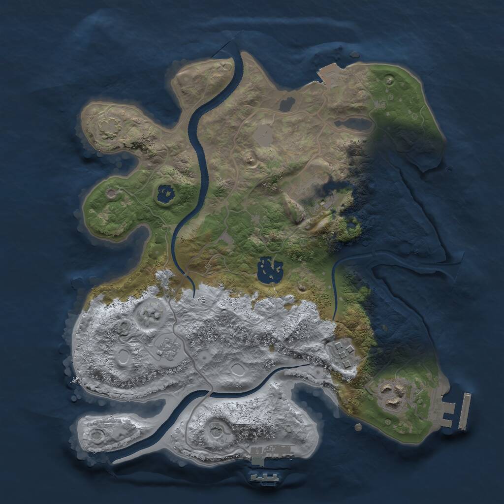 Rust Map: Procedural Map, Size: 2750, Seed: 377905378, 10 Monuments