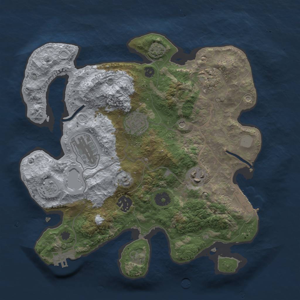 Rust Map: Procedural Map, Size: 3000, Seed: 1870600135, 12 Monuments