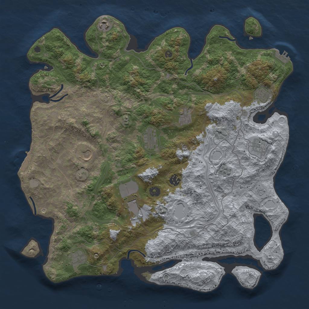 Rust Map: Procedural Map, Size: 4250, Seed: 2071273079, 17 Monuments