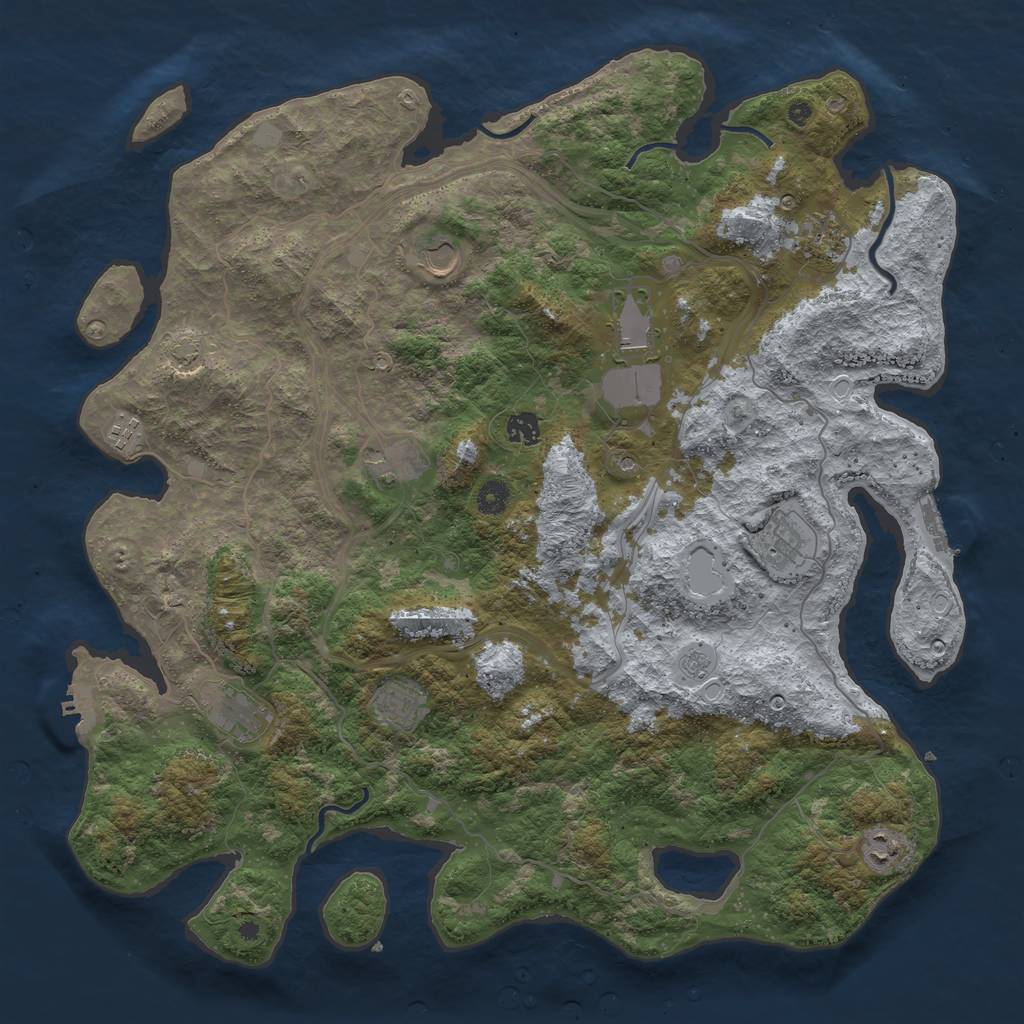 Rust Map: Procedural Map, Size: 4500, Seed: 20230504, 17 Monuments