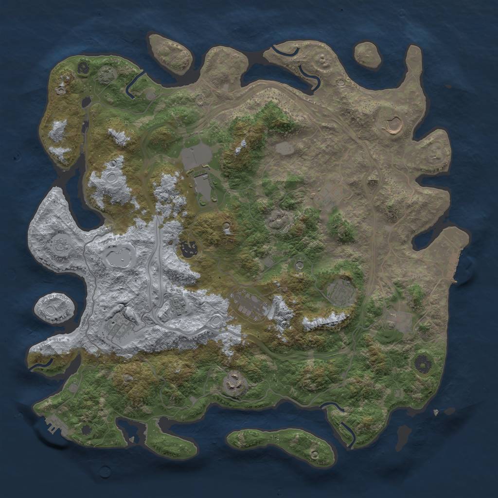 Rust Map: Procedural Map, Size: 4250, Seed: 116094409, 17 Monuments