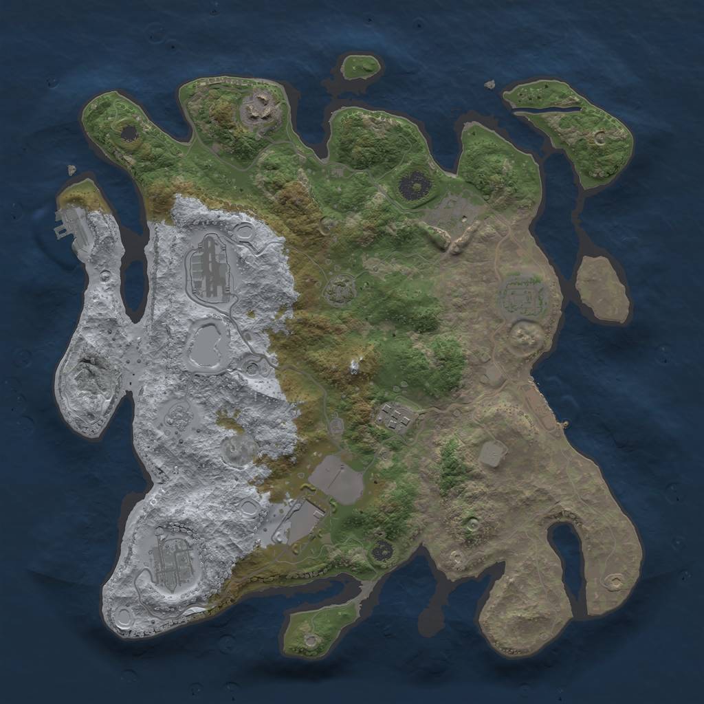 Rust Map: Procedural Map, Size: 3500, Seed: 1820203544, 14 Monuments