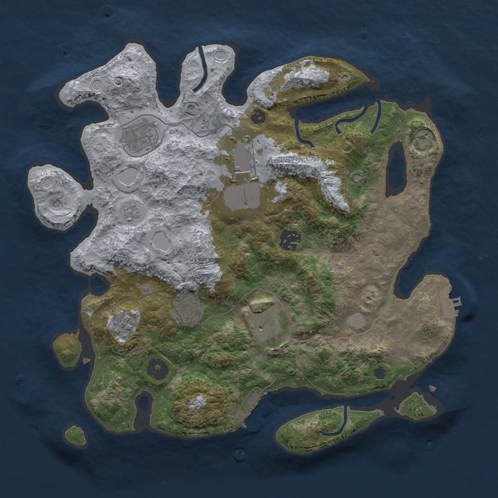 Rust Map: Procedural Map, Size: 3500, Seed: 67843006, 13 Monuments