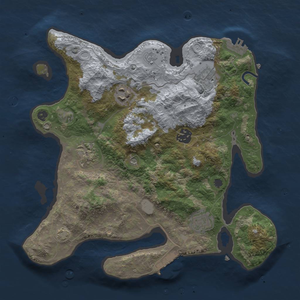 Rust Map: Procedural Map, Size: 3000, Seed: 221845718, 12 Monuments