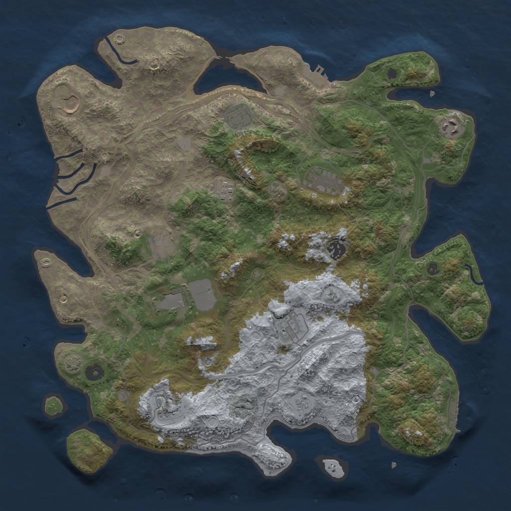 Rust Map: Procedural Map, Size: 4250, Seed: 1835839312, 17 Monuments