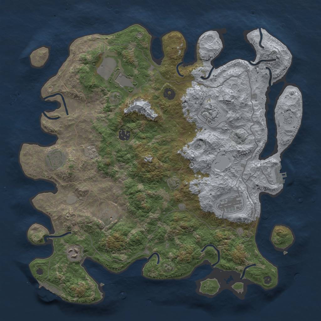 Rust Map: Procedural Map, Size: 4000, Seed: 1409342506, 15 Monuments