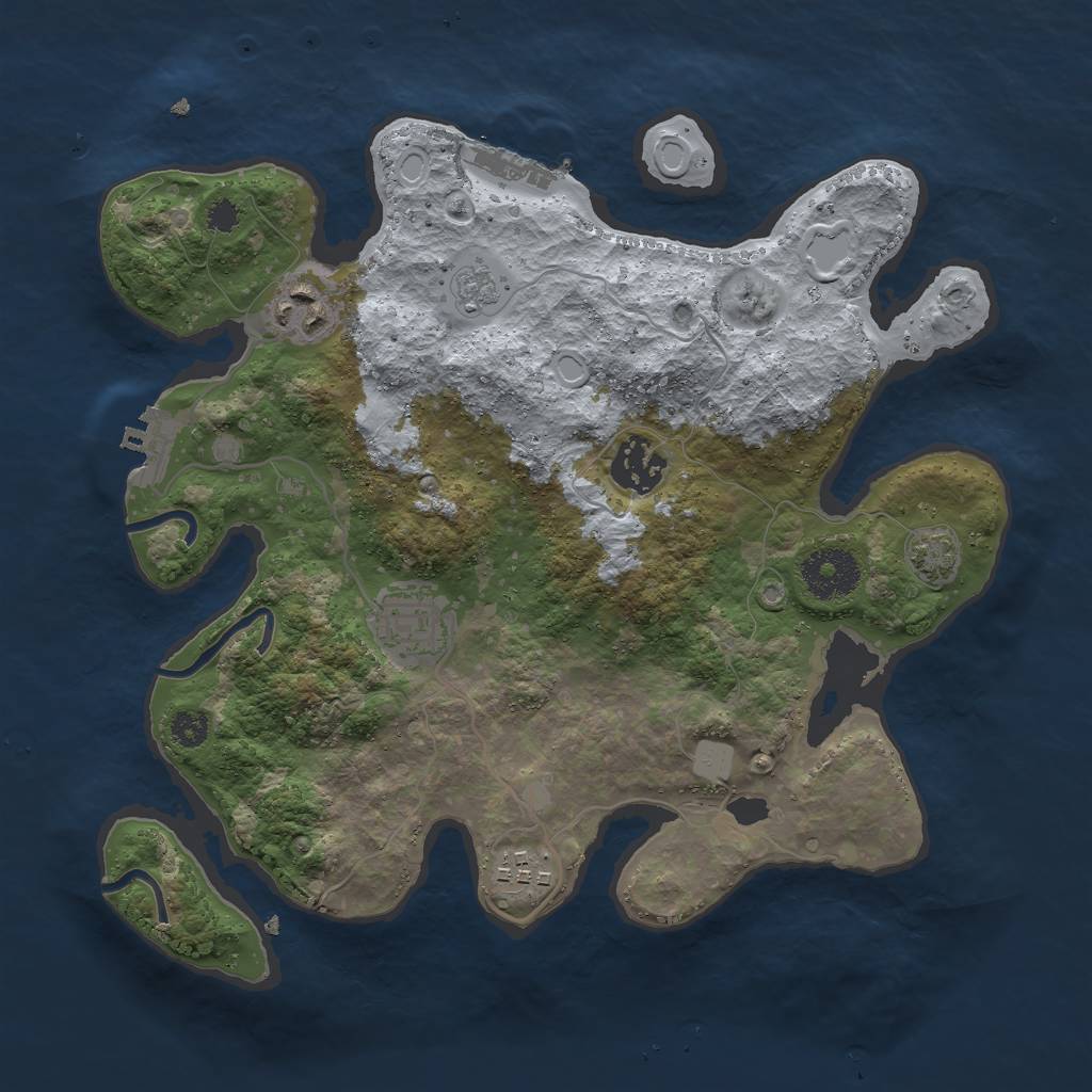 Rust Map: Procedural Map, Size: 3000, Seed: 1430298467, 10 Monuments