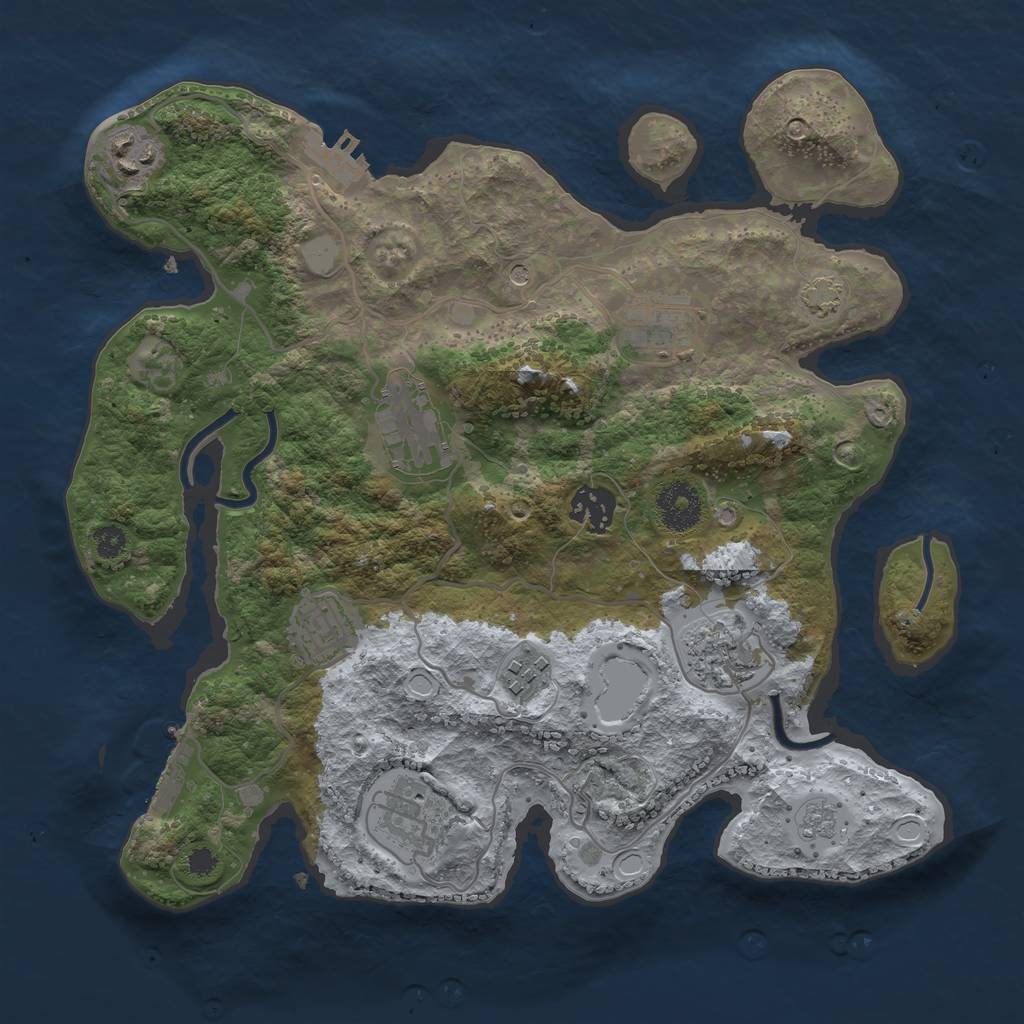 Rust Map: Procedural Map, Size: 3244, Seed: 1058920353, 15 Monuments
