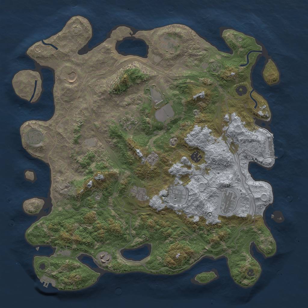 Rust Map: Procedural Map, Size: 4250, Seed: 556295607, 18 Monuments