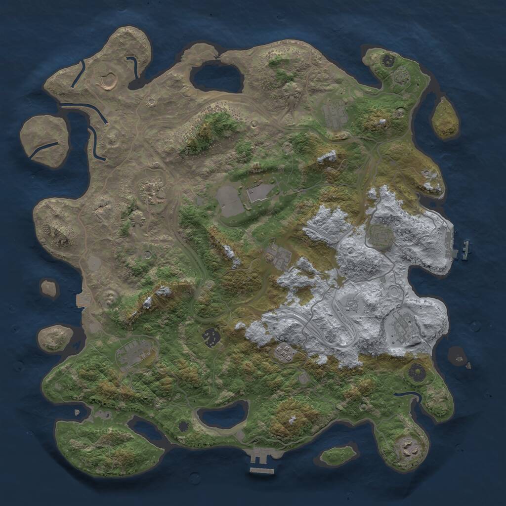 Rust Map: Procedural Map, Size: 4250, Seed: 556295607, 17 Monuments