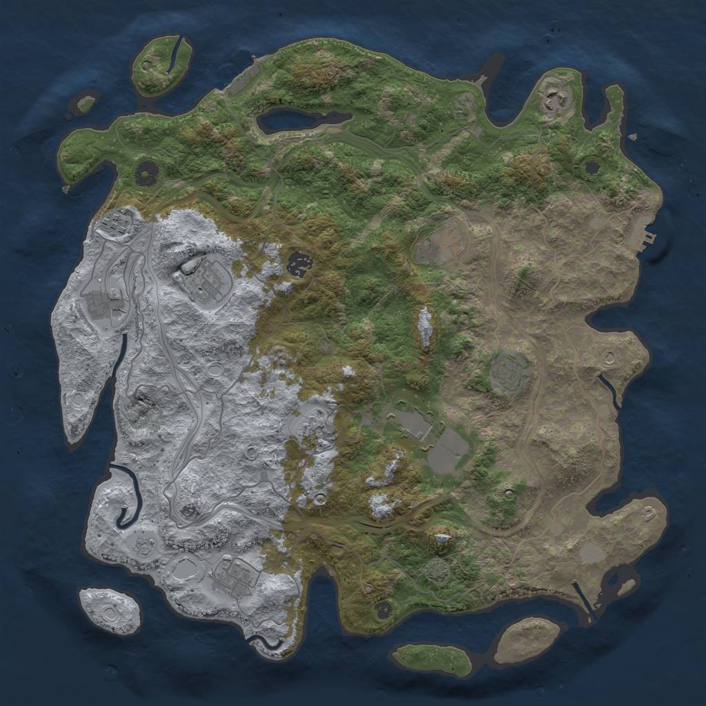 Rust Map: Procedural Map, Size: 4250, Seed: 482577931, 17 Monuments